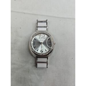 August Steiner Women's AS8066WT Swiss Quartz Diamond &Crystal Ceramic Wacth $395
